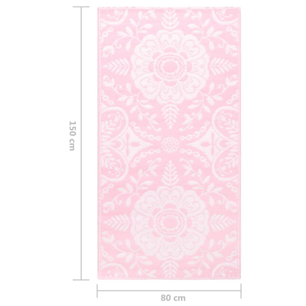 vidaXL Χαλί εξωτερικού χώρου ARAKIL ροζ 80x150 cm PP