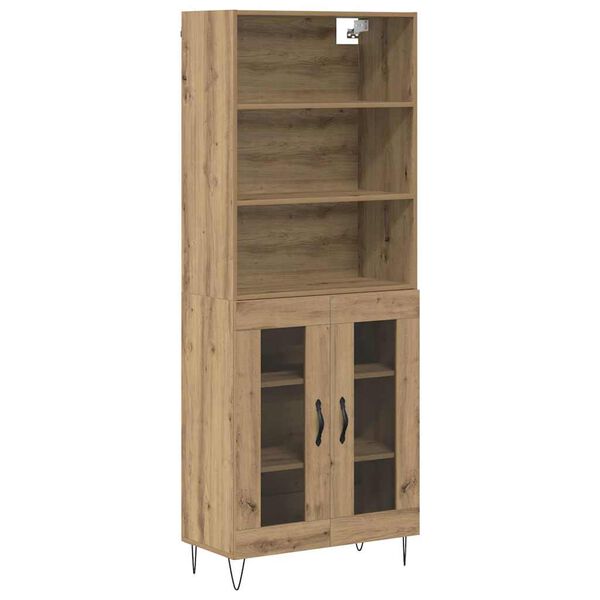 vidaXL Highboard 2 pcs Artisan Oak &Epsilon;&pi;&epsilon;&xi;&epsilon;&rho;&gamma;&alpha;&sigma;&mu;έ&nu;&omicron; &xi;ύ&lambda;&omicron;