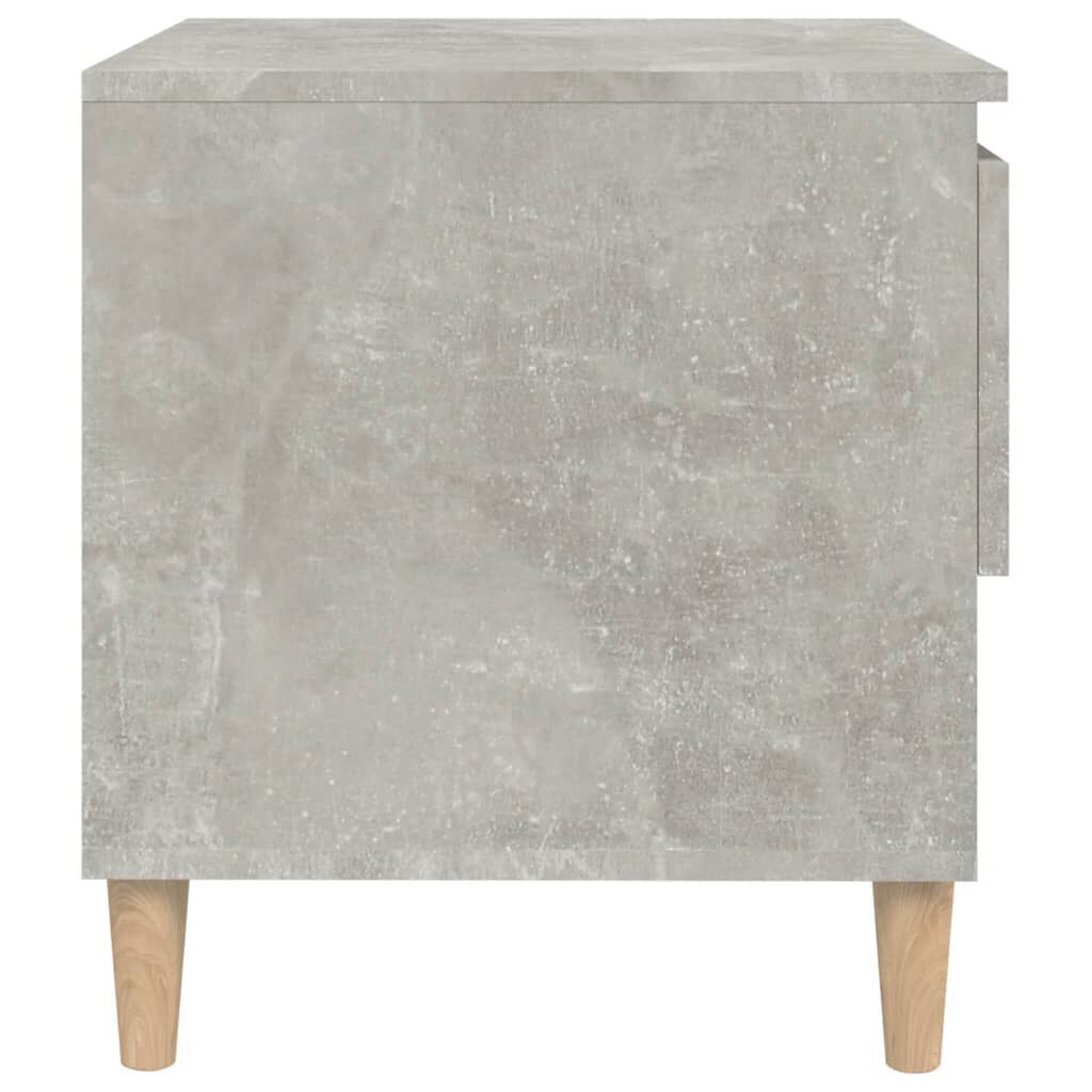 vidaXL Κομοδίνα 2 Τεμ. Γκρι Σκυροδέματος 50x46x50 εκ. από Επεξ. Ξύλο