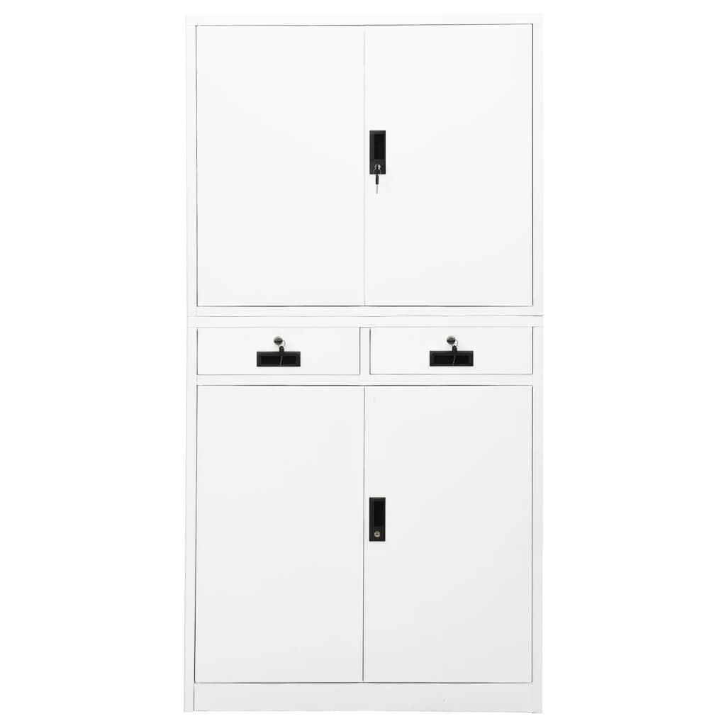 vidaXL Ντουλάπα Γραφείου Λευκή 90 x 40 x 180 εκ. Ατσάλινη