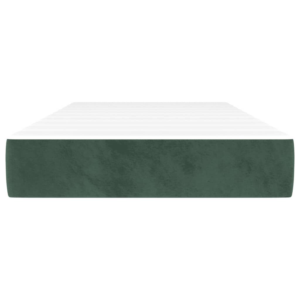 vidaXL Στρώμα με Pocket Springs Σκούρο Πράσινο 100x220x20 εκ Βελούδινο