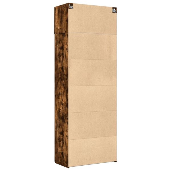 vidaXL Ραφιέρα με Ντουλάπια Καπνιστή Δρυς 80x42,5x225 εκ. Επεξ. Ξύλο