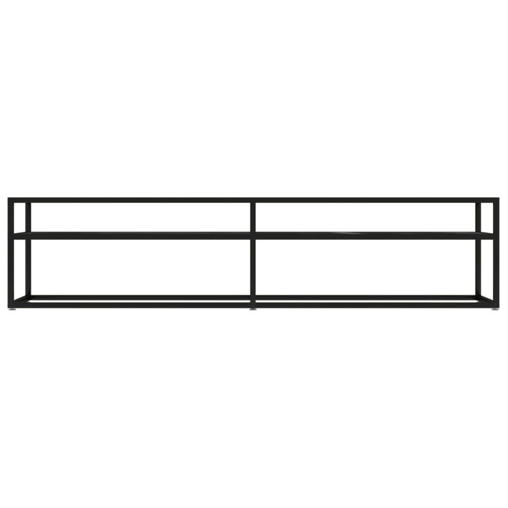 vidaXL Έπιπλο Τηλεόρασης Λευκό Όψη Μαρμάρου 180x40x40,5εκ Γυαλί Ασφαλ.