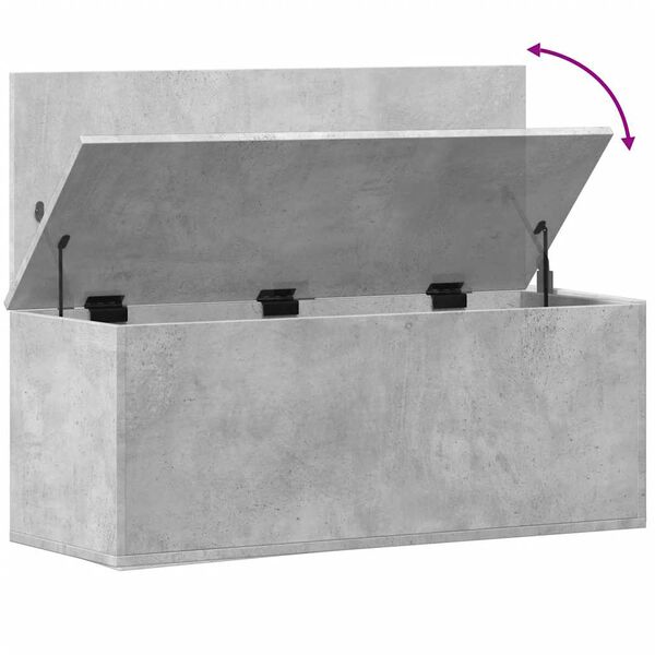 vidaXL Κουτί Αποθήκευσης Γκρι Σκυροδέματος 90x35x35 εκ. Επεξεργ. Ξύλο