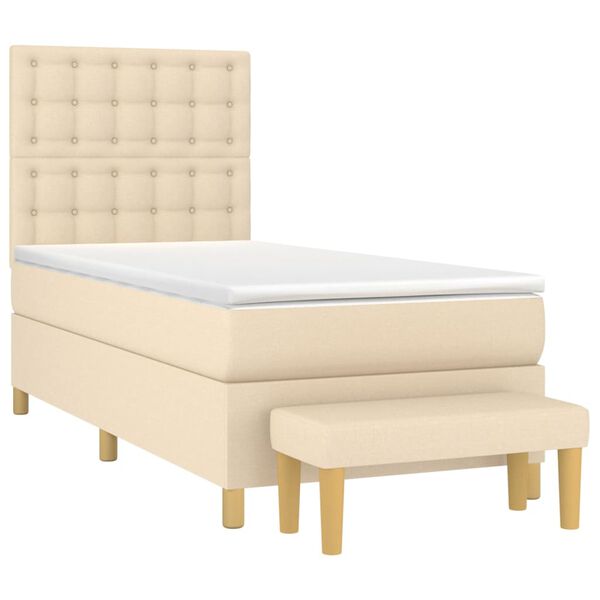 vidaXL &Kappa;&rho;&epsilon;&beta;ά&tau;&iota; Boxspring &mu;&epsilon; &Sigma;&tau;&rho;ώ&mu;&alpha; &Kappa;&rho;&epsilon;&mu; 90x200 &epsilon;&kappa;.&Upsilon;&phi;&alpha;&sigma;&mu;ά&tau;&iota;&nu;&omicron;