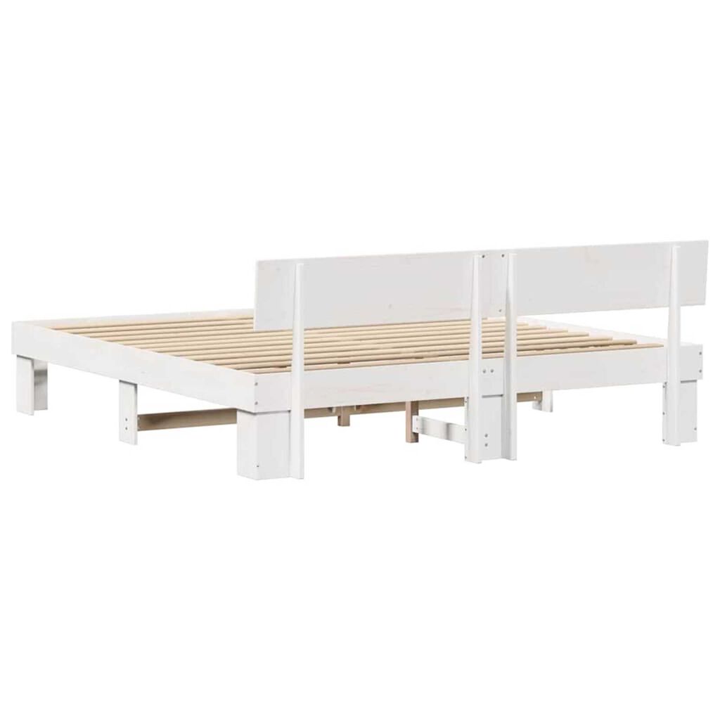 vidaXL Σκελετός Κρεβατιού Λευκό 200 x 200 cm Μασίφ ξύλο πεύκου
