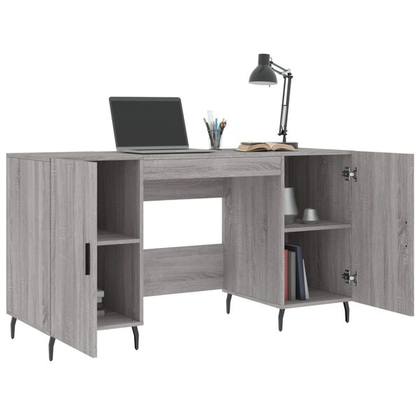 vidaXL Γραφείο Γκρι Sonoma 140 x 50 x 75 εκ. από Επεξεργασμένο Ξύλο