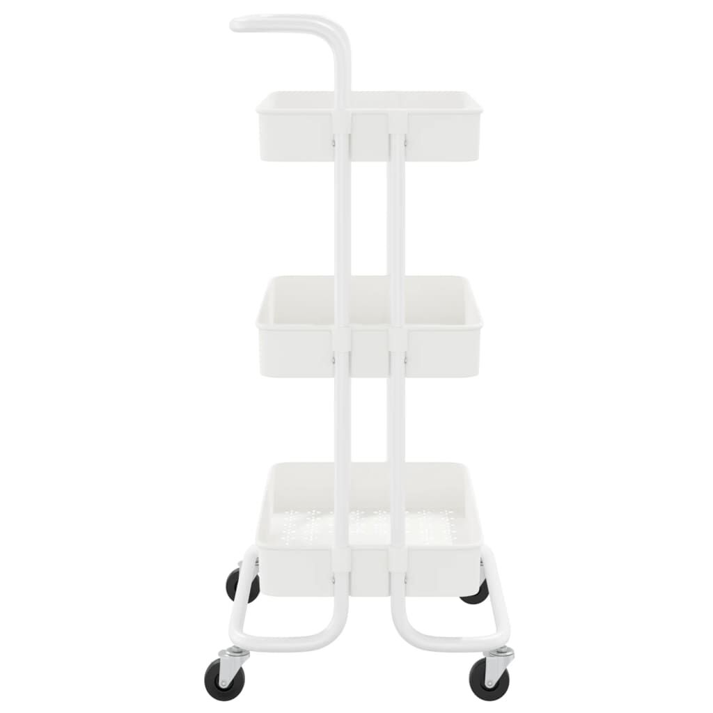 vidaXL Τρόλεϊ Κουζίνας 3 Επιπέδων Λευκό 42 x 35 x 85 εκ. Σίδερο/ABS