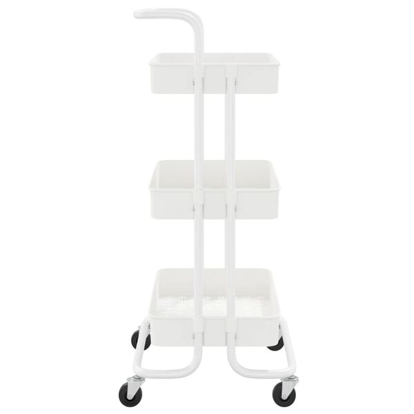 vidaXL Τρόλεϊ Κουζίνας 3 Επιπέδων Λευκό 42 x 35 x 85 εκ. Σίδερο/ABS