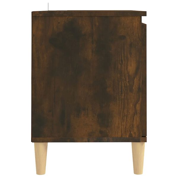 vidaXL Έπιπλο Τηλεόρασης Καπν. Δρυς 103,5x35x50 εκ. Μασίφ Ξύλινα Πόδια