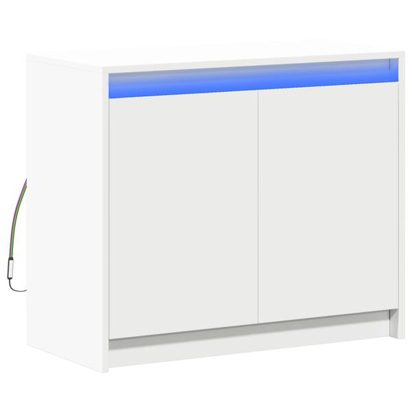 vidaXL Μπουφές με Φώτα LED Λευκός 72x34x61 εκ. από Επεξεργασμένο Ξύλο