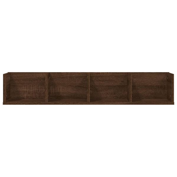 vidaXL Ραφιέρα Τοίχου για CD Καφέ Δρυς 100x18x18 εκ Επεξεργασμένο Ξύλο