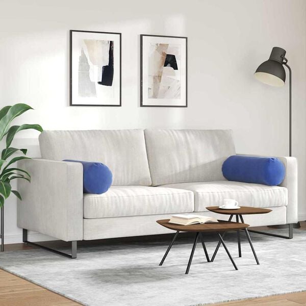 vidaXL Μαξιλάρια Στήριγμα 2 pcs Μπλε Αστυνομίας Ø 25 x 70 cm