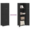 vidaXL Ντουλάπι Αποθήκευσης Κήπου Μαύρο 59x40x180 εκ. από Συνθ. Ρατάν