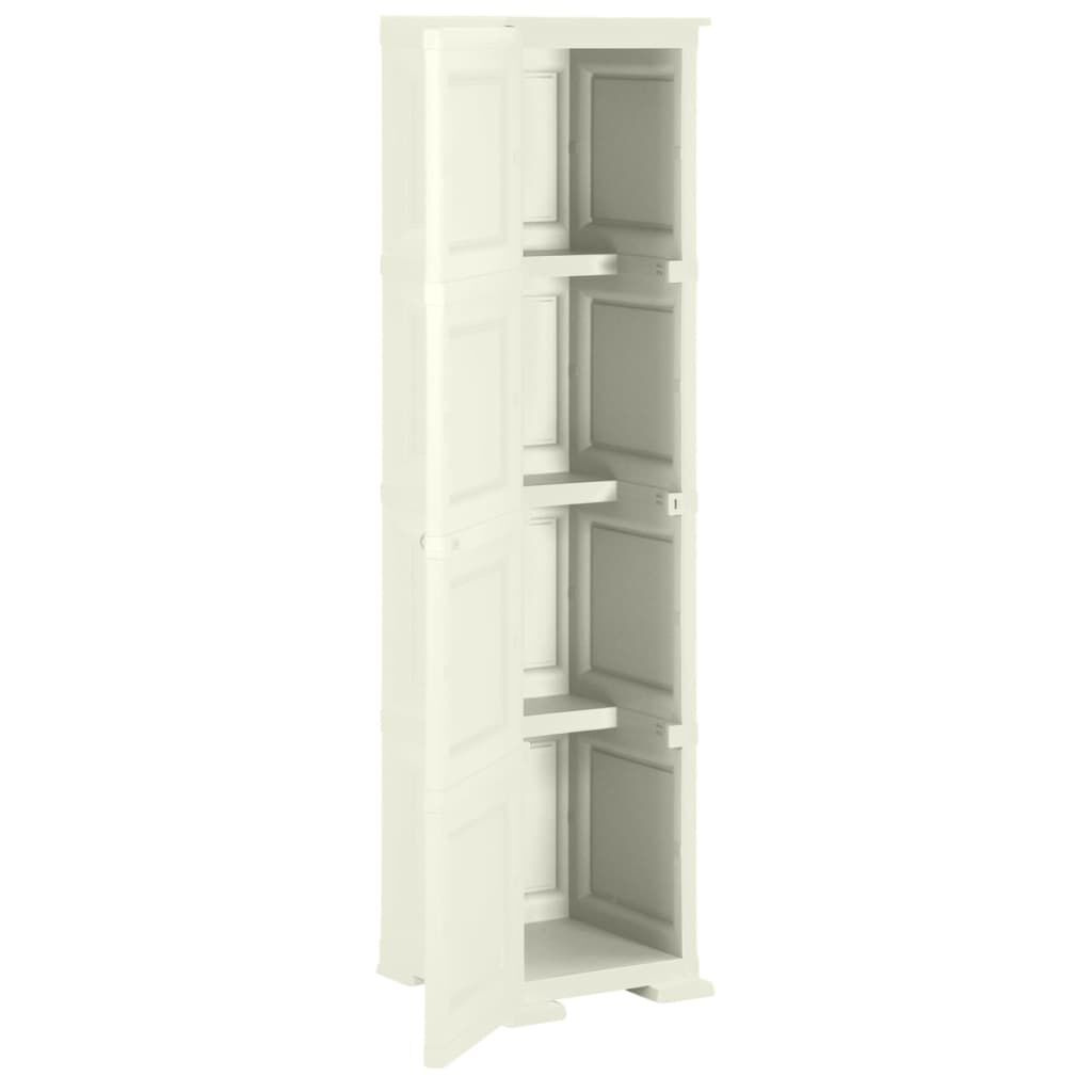 vidaXL Πλαστικό Ντουλάπι Κρεμ Ανοιχτό 79 x 43 x 164εκ. με Σχέδιο Ξύλου