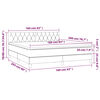 vidaXL Κρεβάτι Boxspring με Στρώμα & LED Αν.Γκρι 160x200 εκ Υφασμάτινο