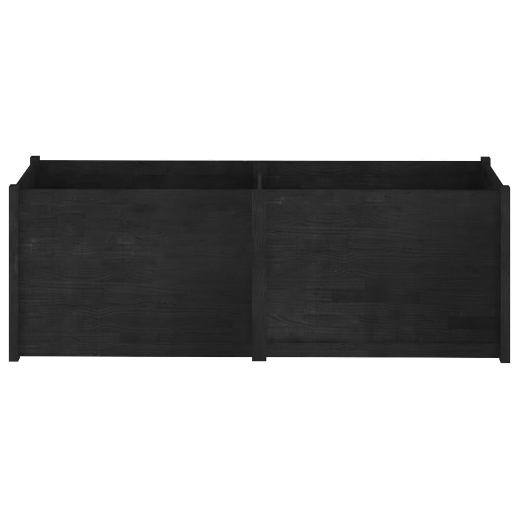 vidaXL Ζαρντινιέρα Κήπου Μαύρη 200 x 50 x 70 εκ. από Μασίφ Ξύλο Πεύκου