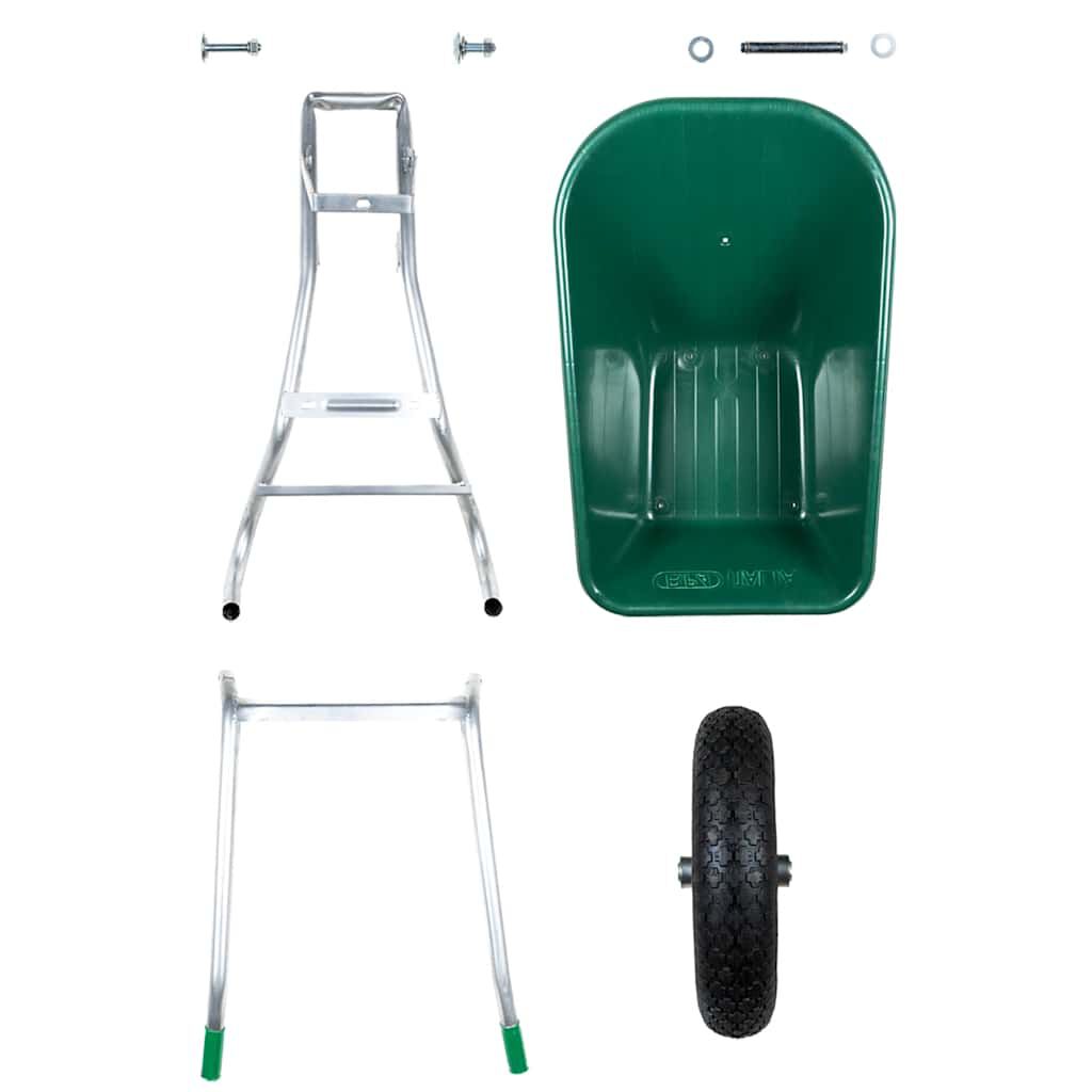vidaXL Καροτσάκι πράσινο 90 L 150 kg από γαλβανισμένο χάλυβα πλαστικό