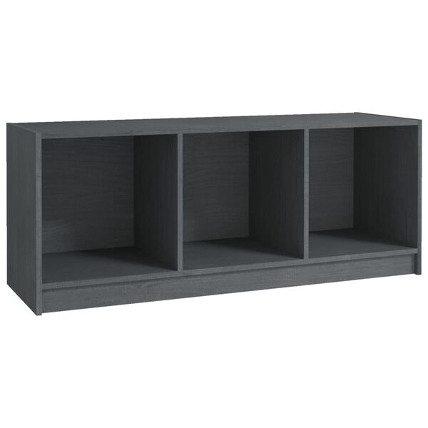 vidaXL Έπιπλο Τηλεόρασης Γκρι 104 x 33 x 41 εκ. από Μασίφ Ξύλο Πεύκου