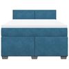 vidaXL Κρεβάτι Boxspring με Στρώμα Σκούρο Μπλε 140x190 εκ. Βελούδινο