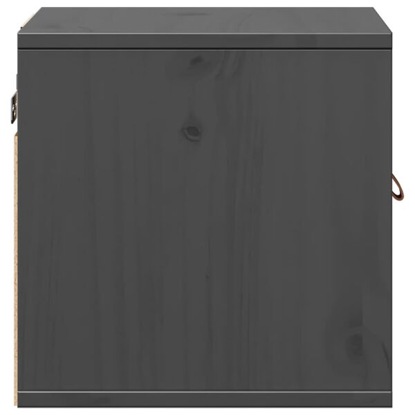 vidaXL Ντουλάπια Τοίχου 2 τεμ. Γκρι 31,5x30x30 εκ. Μασίφ Ξύλο Πεύκου