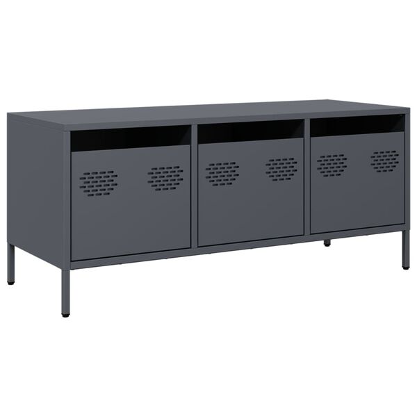 vidaXL Έπιπλο Τηλεόρασης Ανθρακί 101,5x39x43,5εκ. Ατσάλι Ψυχρής Έλασης