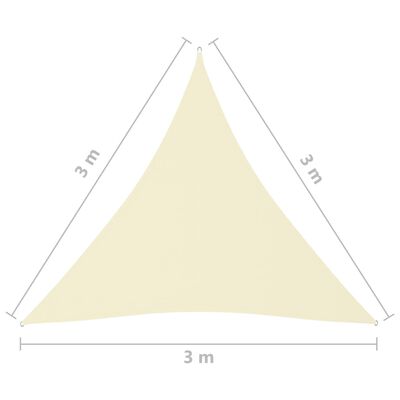 vidaXL Πανί Σκίασης Τρίγωνο Κρεμ 3 x 3 x 3 μ. από Ύφασμα Oxford