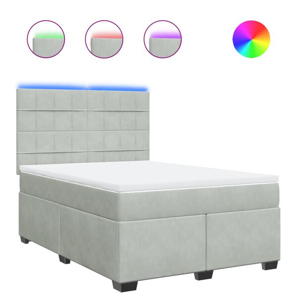 vidaXL &Kappa;&rho;&epsilon;&beta;ά&tau;&iota; Boxspring &mu;&epsilon; &Sigma;&tau;&rho;ώ&mu;&alpha; &Alpha;&nu;&omicron;&iota;&chi;&tau;ό &Gamma;&kappa;&rho;&iota; 140x190 &epsilon;&kappa;. &Beta;&epsilon;&lambda;&omicron;ύ&delta;&iota;&nu;&omicron;