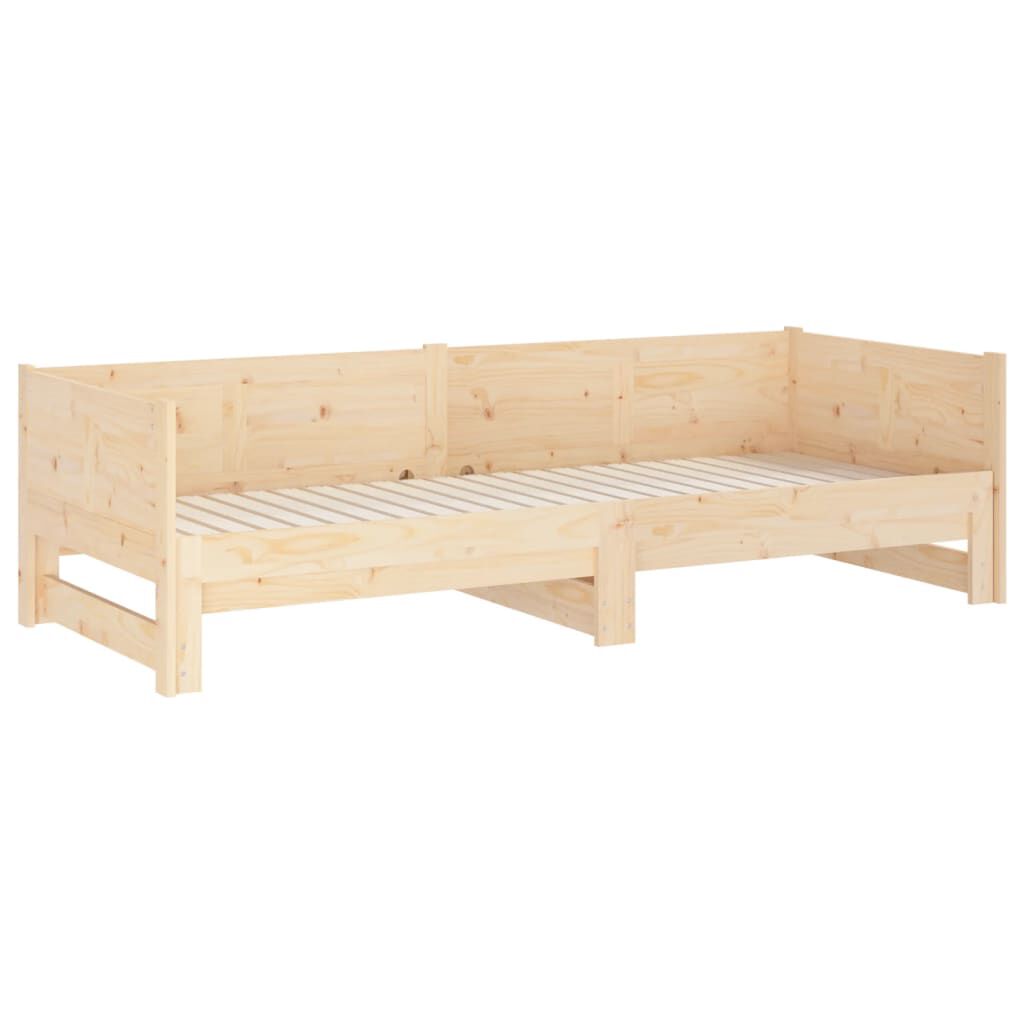 vidaXL Καναπές Κρεβάτι Συρόμενος 2x(90x200) εκ. από Μασίφ Πεύκο