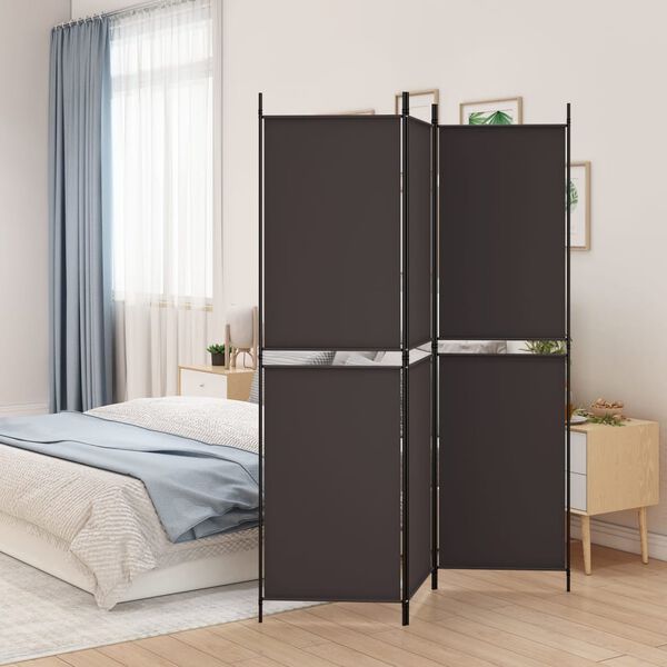 vidaXL Διαχωριστικό Δωματίου με 3 Πάνελ Καφέ 150x180 εκ. από Ύφασμα