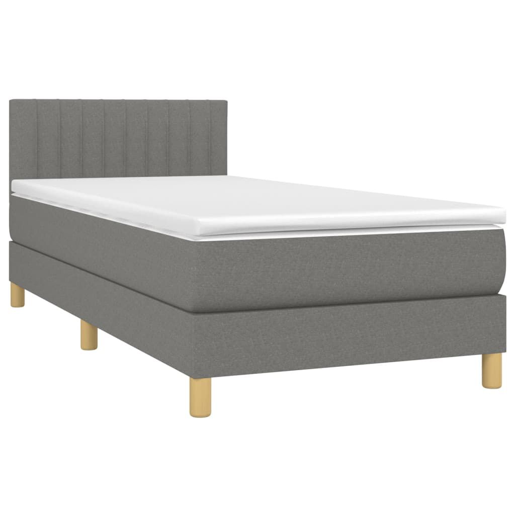 vidaXL Κρεβάτι Boxspring με Στρώμα Σκούρο Γκρι 80x200 εκ. Υφασμάτινο