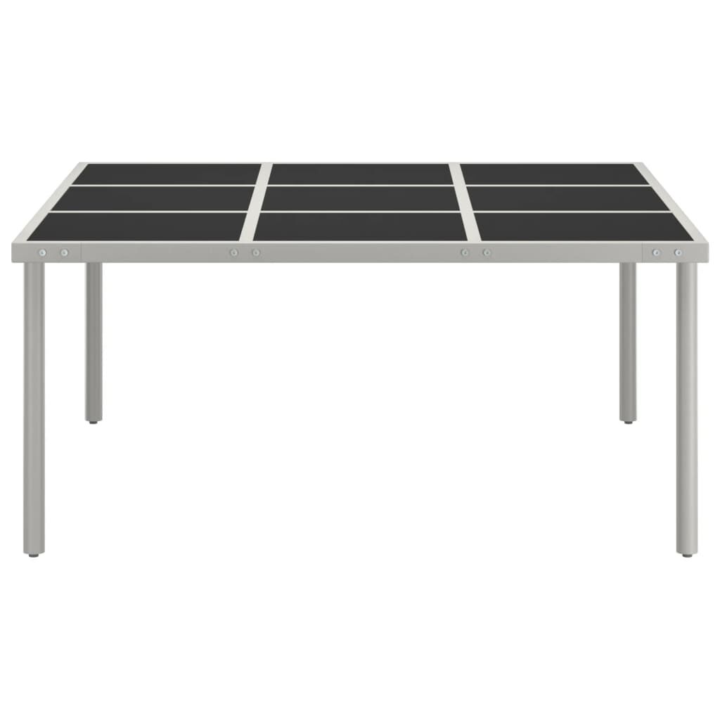 vidaXL Τραπεζαρία Κήπου 170 x 170 x 74,5 εκ. από Ατσάλι / Γυαλί