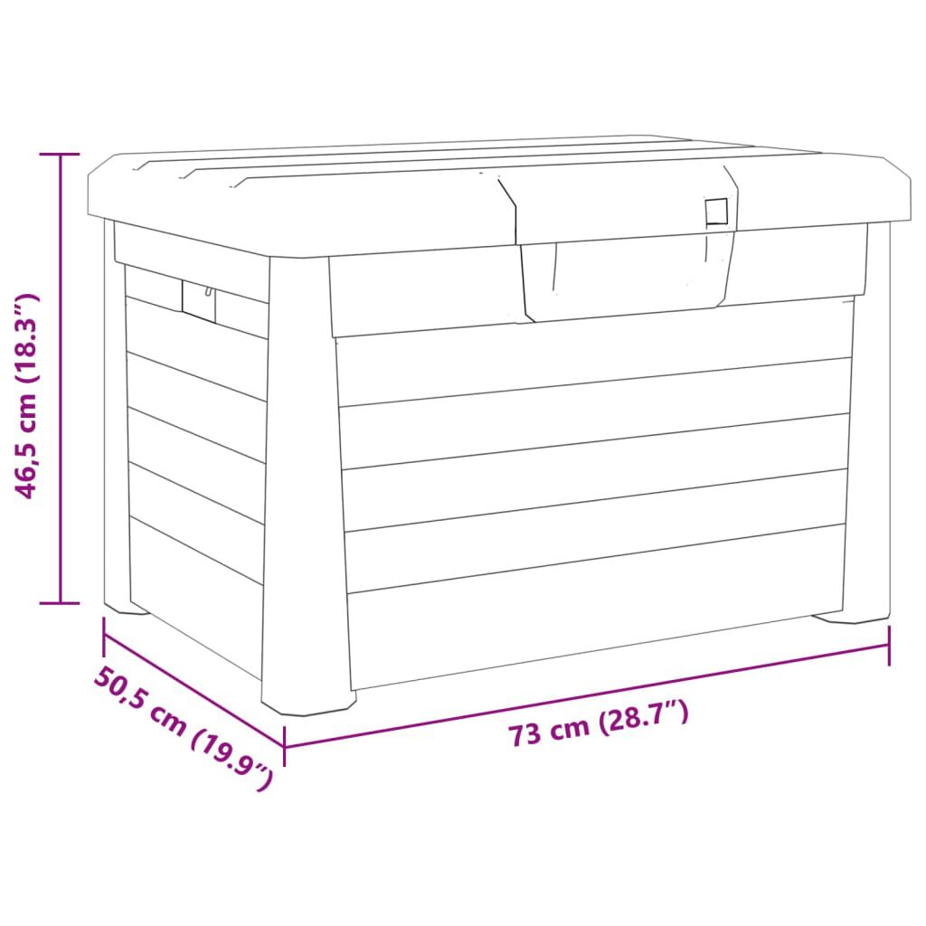 vidaXL Κουτί Μαξιλαριών Εξ Χώρου Γκρι 73x50,5x46,5 εκ Πολυπροπυλένιο