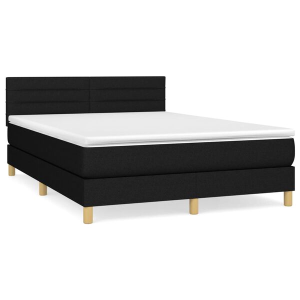 vidaXL &Kappa;&rho;&epsilon;&beta;ά&tau;&iota; Boxspring &mu;&epsilon; &Sigma;&tau;&rho;ώ&mu;&alpha; &Mu;&alpha;ύ&rho;&omicron; 140x190 &epsilon;&kappa;. &Upsilon;&phi;&alpha;&sigma;&mu;ά&tau;&iota;&nu;&omicron;