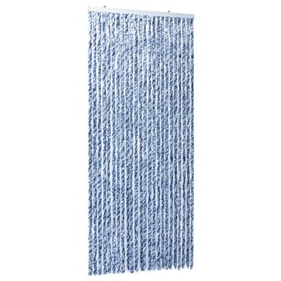 vidaXL Σήτα - Κουρτίνα Πόρτας Μπλε/Λευκό/Ασημί 100 x 220 εκ. από Σενίλ