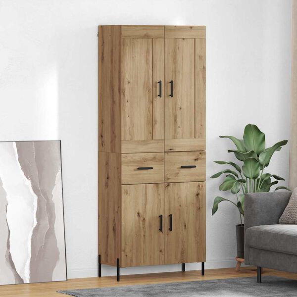 vidaXL Highboard &mu;&epsilon; &sigma;&upsilon;&rho;&tau;ά&rho;&iota; 2 pcs Artisan Oak &Epsilon;&pi;&epsilon;&xi;&epsilon;&rho;&gamma;&alpha;&sigma;&mu;έ&nu;&omicron; &xi;ύ&lambda;&omicron;