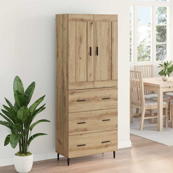 vidaXL Highboard &mu;&epsilon; &sigma;&upsilon;&rho;&tau;ά&rho;&iota; 2 pcs Artisan Oak &Epsilon;&pi;&epsilon;&xi;&epsilon;&rho;&gamma;&alpha;&sigma;&mu;έ&nu;&omicron; &xi;ύ&lambda;&omicron;