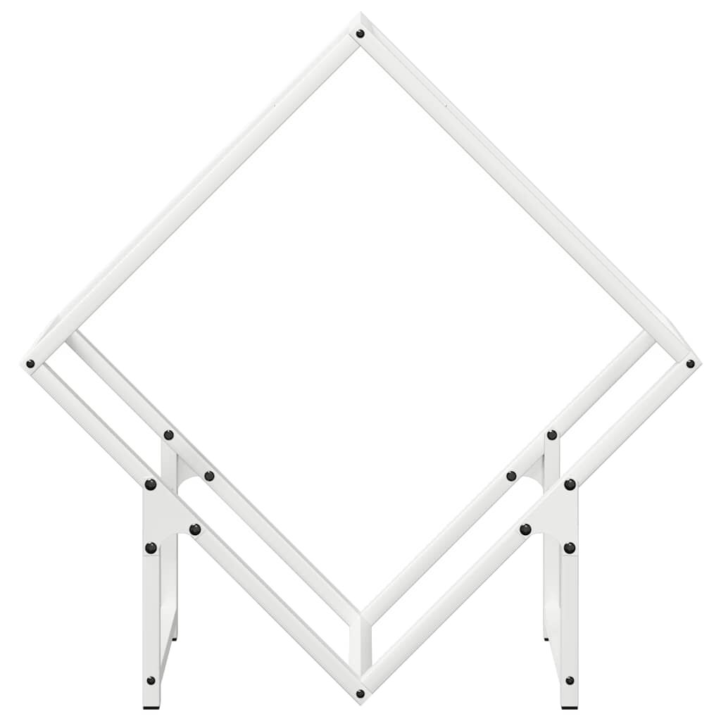 vidaXL Ράφι για καυσόξυλα Λευκό 60x25x60 cm Ατσάλι ψυχρής έλασης