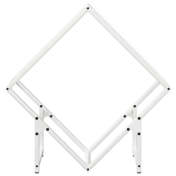 vidaXL Ράφι για καυσόξυλα Λευκό 60x25x60 cm Ατσάλι ψυχρής έλασης