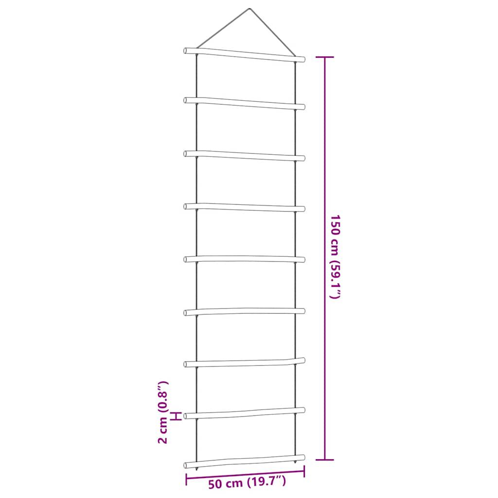 vidaXL Διακόσμηση τοίχου σε σχήμα σκάλας 50x150 cm Φυσικό κλαδί