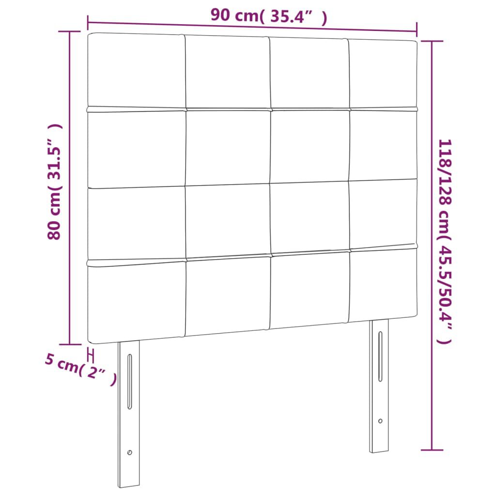 vidaXL Κεφαλάρια Κρεβατιού 2 τεμ.Σκούρο Μπλε 90x5x78/88 εκ. Βελούδινο