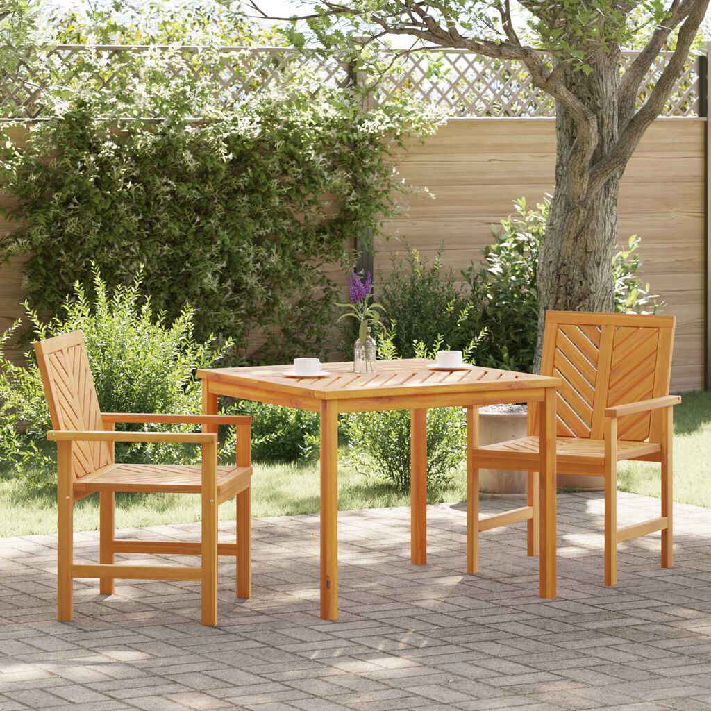 vidaXL Σέτ φαγητού για κήπο 3 pcs Καφέ 90 x 90 x 74 cm