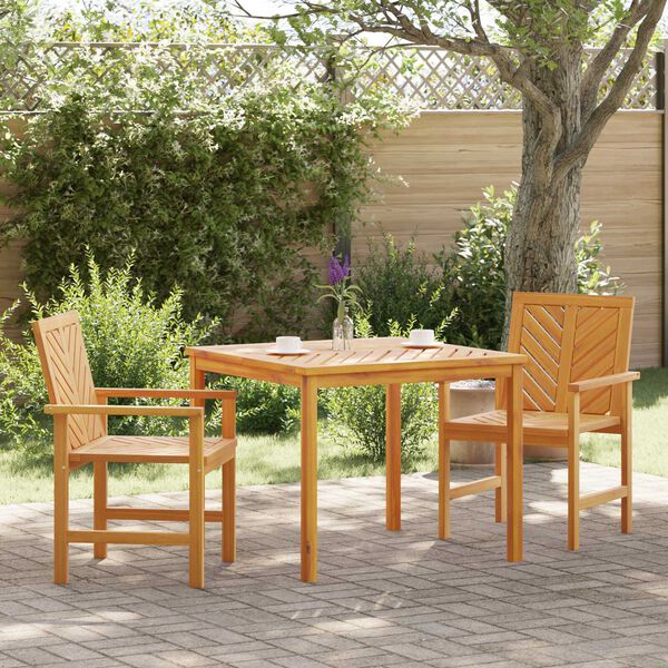 vidaXL Σέτ φαγητού για κήπο 3 pcs Καφέ 90 x 90 x 74 cm