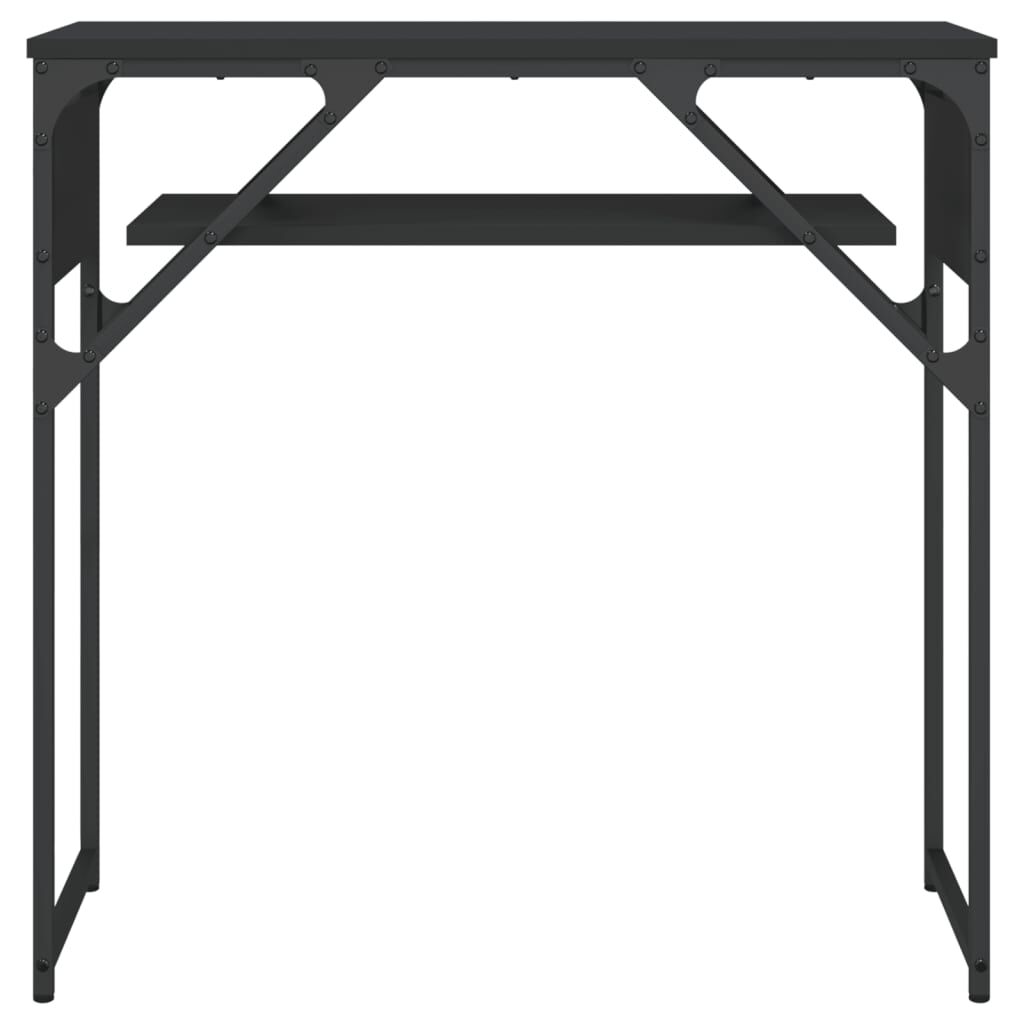 vidaXL Τραπέζι Κονσόλα με Ράφι Μαύρο 75x30x75 εκ. Επεξεργασμένο Ξύλο