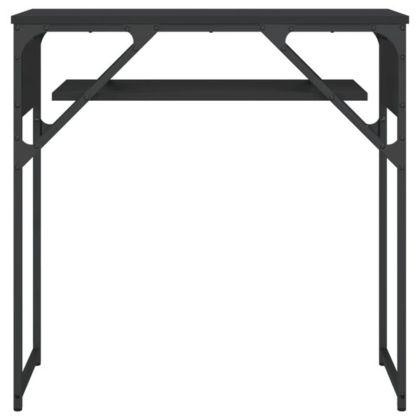 vidaXL Τραπέζι Κονσόλα με Ράφι Μαύρο 75x30x75 εκ. Επεξεργασμένο Ξύλο