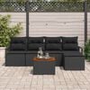 vidaXL Σετ Καναπέ Κήπου 6 pcs Μαύρο
