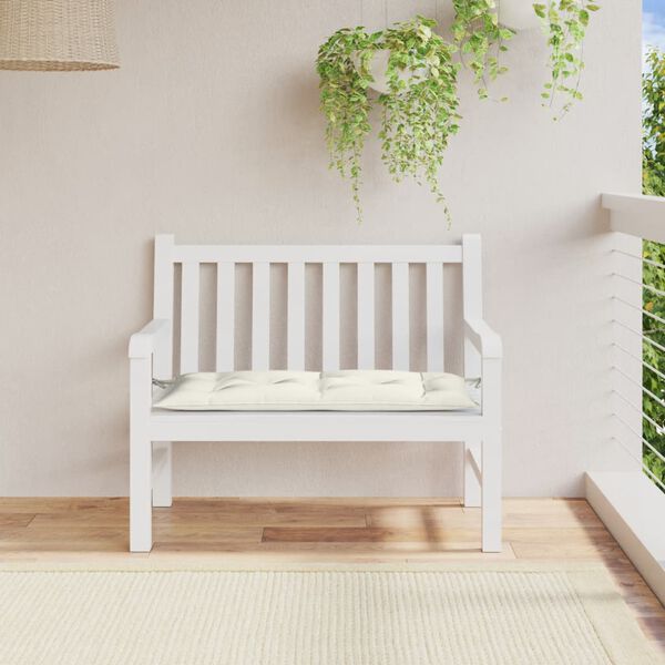 vidaXL Μαξιλάρια Πάγκου Κήπου Κρεμ Μελανζέ 100x50x7 εκ. Ύφασμα