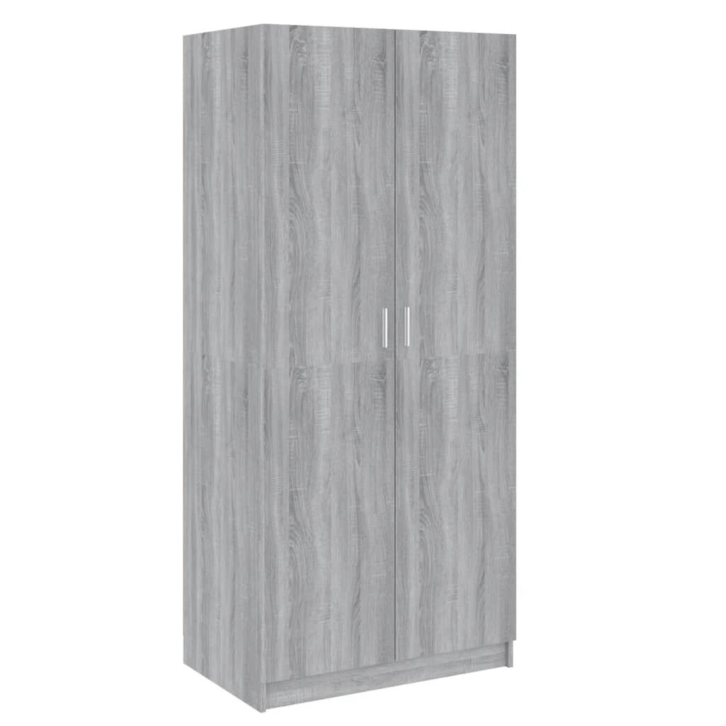 vidaXL Ντουλάπα Γκρι Sonoma 80 x 52 x 180 εκ. από Επεξεργασμένο Ξύλο