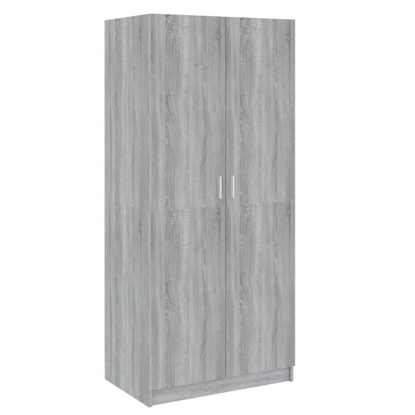 vidaXL Ντουλάπα Γκρι Sonoma 80 x 52 x 180 εκ. από Επεξεργασμένο Ξύλο