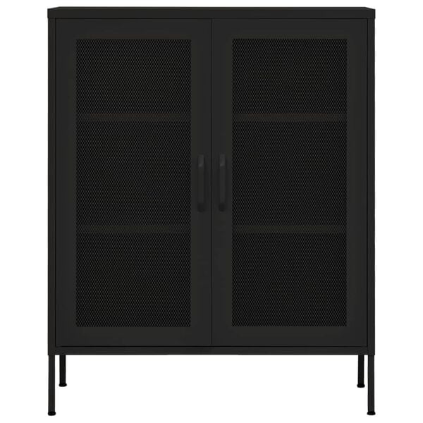 vidaXL Ντουλάπι Αποθήκευσης Μαύρο 80 x 35 x 101,5 εκ. Ατσάλινο